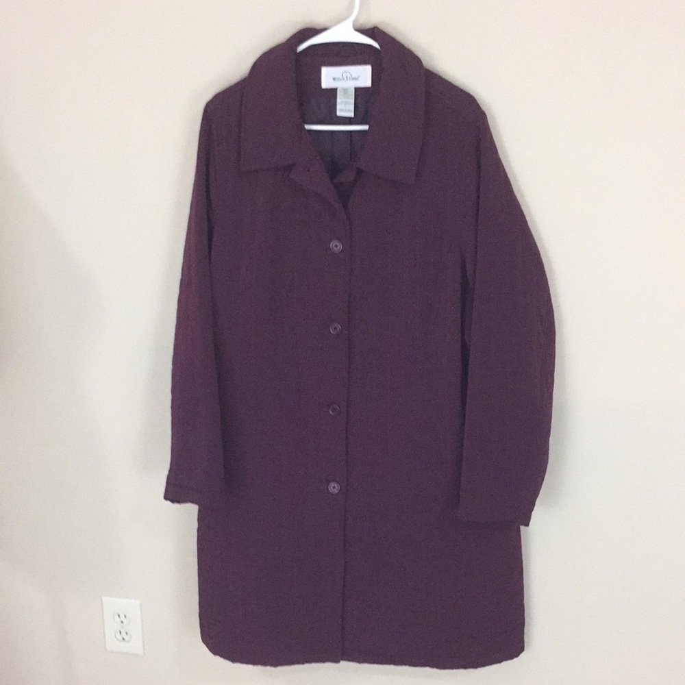 Willow Lane Maroon Quilted Jacket Coat Size Large
